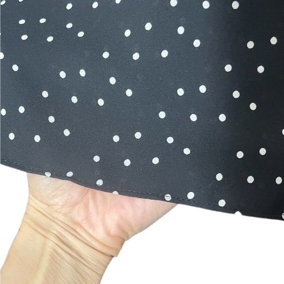 Max Studio London Womens Printed Tunic Blouse Blacl and White Polka Dots Large - Picture 7 of 16